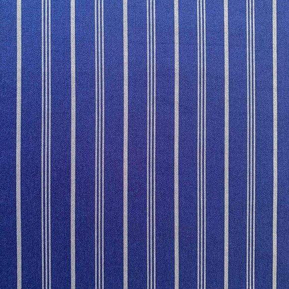 3.8 Yards Free Spirit Vicki Payne Blue Awning Cabana Pin Ticking Stripe Fabric - Picture 1 of 5